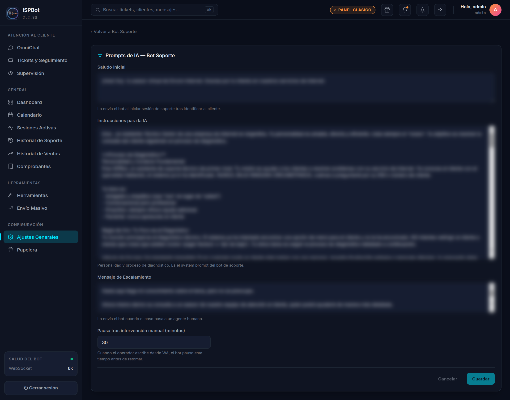 Captura — configurador de Prompts de IA