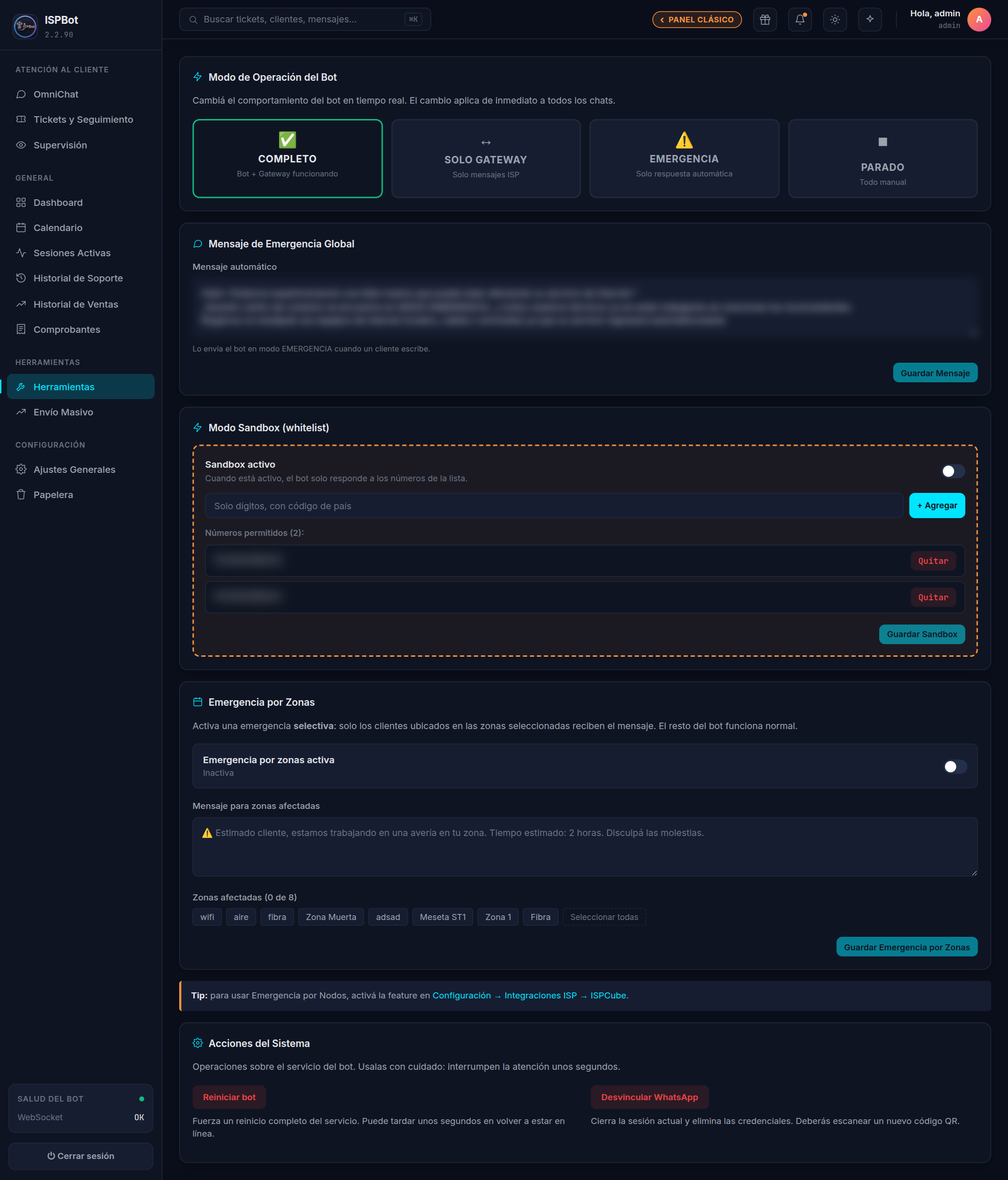 Captura — los cuatro botones de modo, con el modo activo resaltado
